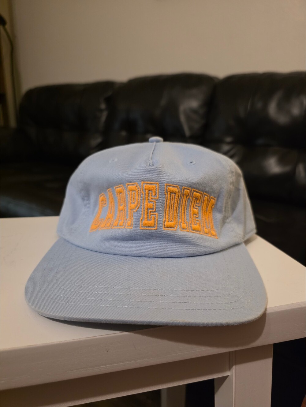 Spiritual Gangster Carpe Diem Dad Hat Light Blue Yellow Embroidered Cap Yoga